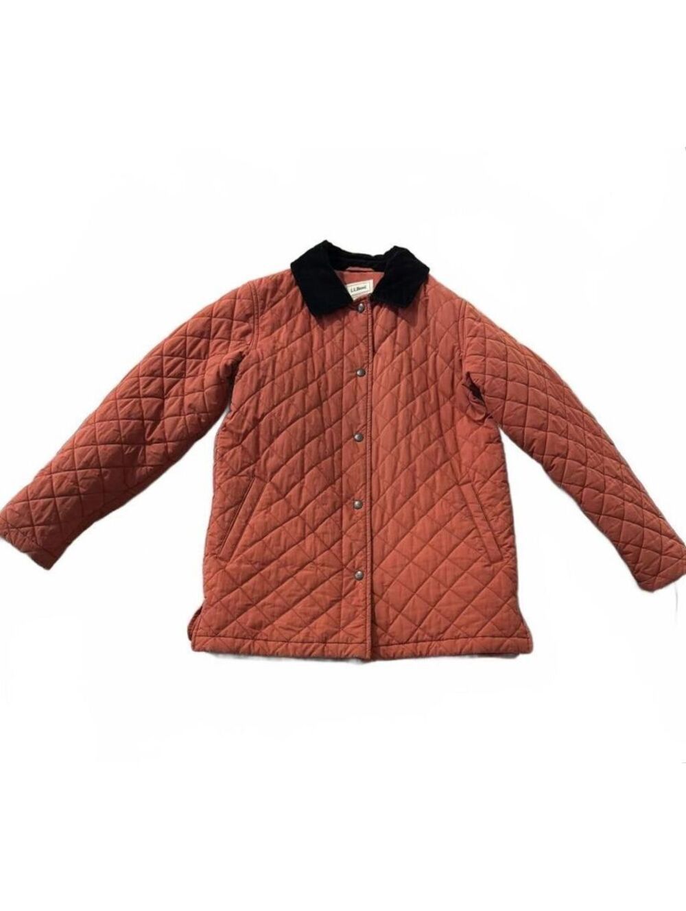 L.L. Bean jacket XS Women's Quilted Barn Jacket Burnt Orange Long Sleeve thermal